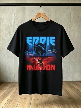 Eddie Munson T-Shirt, Eddie Munson Shirt Vintage Retro 80S Black Shirt